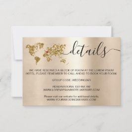 Reisepass für Hochzeiten - Angaben Weltkarte RSVP Karte