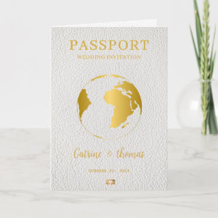 Reisepass Gold Weltkarte Moderne Destination Einladung