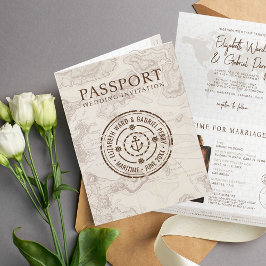Reisepass-Hochzeit in Urlaubsort Einladung