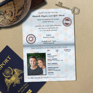 Reisepass Hochzeitseinladung mit echtem Folienembl Folieneinladung