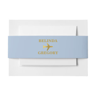 Reisepass Hochzeitswelt Blau Gold Einladungsbanderole
