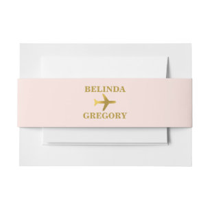 Reisepass Hochzeitswelt Pink Gold Einladungsbanderole