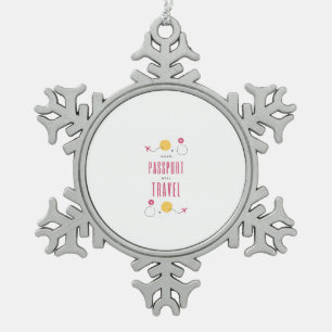 Reisepass Schneeflocken Zinn-Ornament