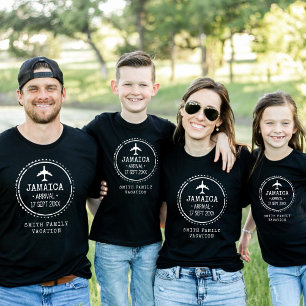 Reisepass-Stempel Jamaika-Familienurlaub Schwarz T-Shirt