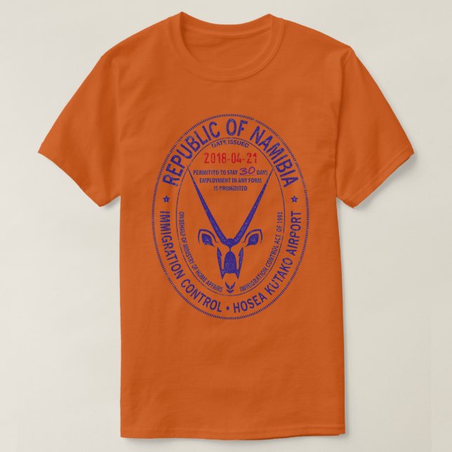Reisepass-Stempel Namibia T-Shirt (Design vorne)