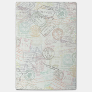 Reisepass-Stempel-Print-Post-it-Zettel Post-it Klebezettel