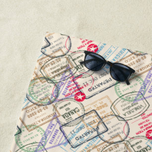 Reisepass-Stempel Reise-Thema Strandtuch