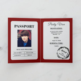 Reisepass-Stil Unisex-Geburtstagsfeier Karte