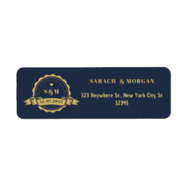 Reisepass Zielort Hochzeit Monogramm Navy Blau