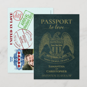 Reisepass zur Liebe Cute Fun Destination Hochzeit Save The Date
