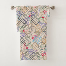 Reisepassreisen Briefmarke Badhandtuch Set