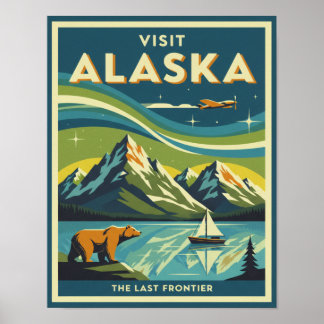 Reiseplakat Alaska aus der Mitte des Jahrhunderts Poster