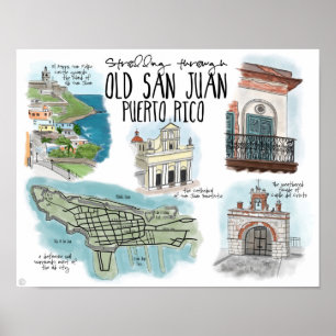 Reiseplakat: Altes San Juan Puerto Rico Poster