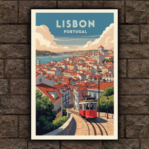 Reiseplakat aus den 1960er Jahren für Lissabon, Po Poster