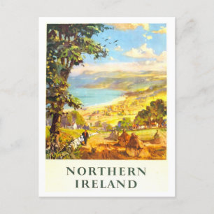 Reiseplakat aus Nordirland im Vintage-Stil Postkarte