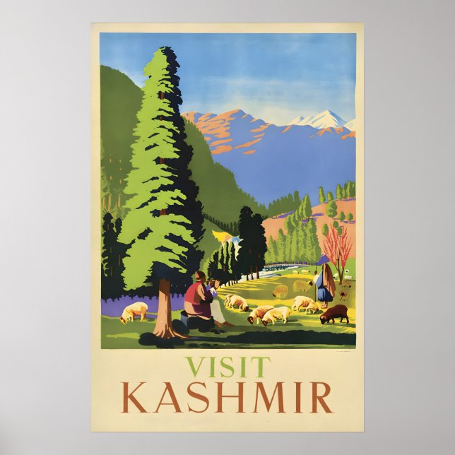 Reiseplakat Besuchen Sie Kaschmir Poster (Vorne)
