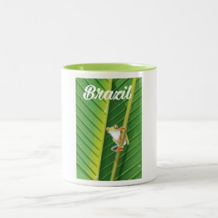 Reiseplakat Brasilien Regenwald Baumfrosch Zweifarbige Tasse