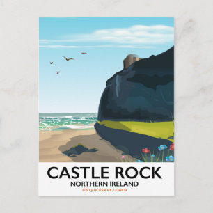 Reiseplakat Castle Rock Nordirland. Postkarte