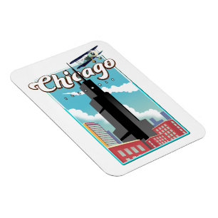 Reiseplakat Chicago Illinois USA Magnet