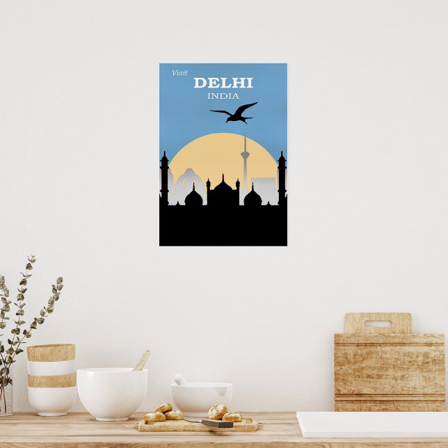 Reiseplakat Delhi, Indien Poster (Küche)