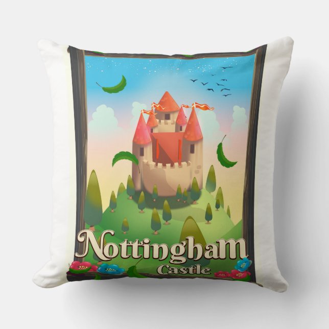 Reiseplakat der Burg Nottingham Kissen (Vorderseite)