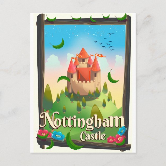 Reiseplakat der Burg Nottingham Postkarte (Vorderseite)