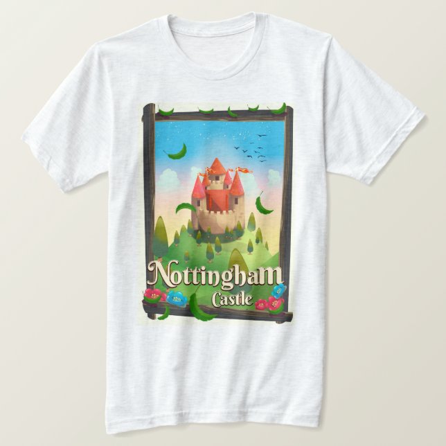 Reiseplakat der Burg Nottingham T-Shirt (Design vorne)