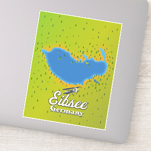 Reiseplakat der Eibsee Deutschland. Aufkleber