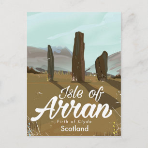 Reiseplakat der Insel Arran im Vintage-Stil Postkarte
