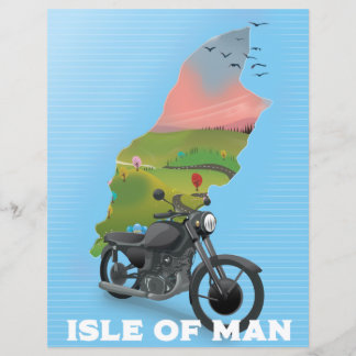 Reiseplakat der Insel Man Motorrad