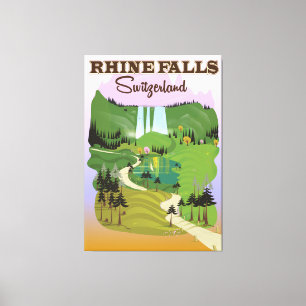 Reiseplakat der Rheinfall die Schweiz Leinwanddruck
