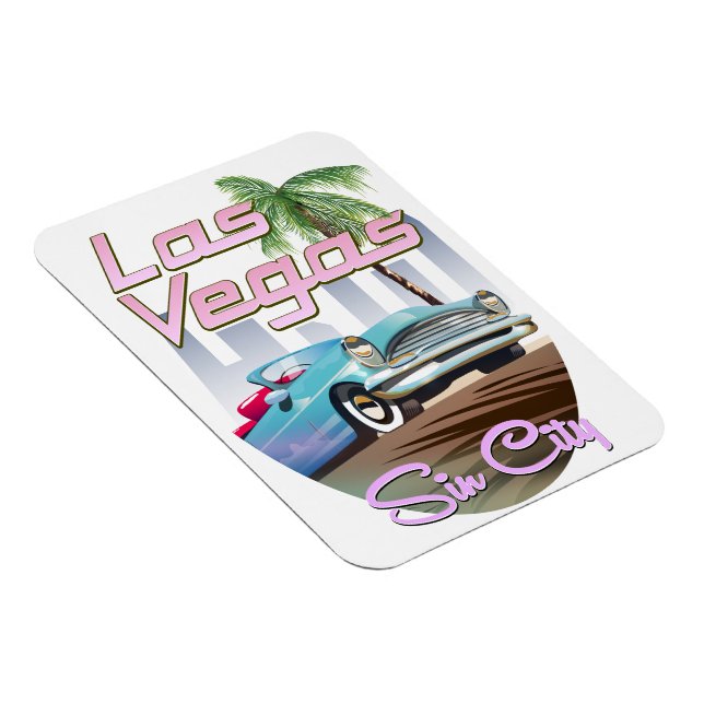 Reiseplakat der Sin City Las Vegas 1980er Magnet (Rechte Seite)