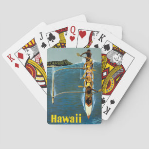 Reiseplakat der United Air Lines nach Hawaii Spielkarten