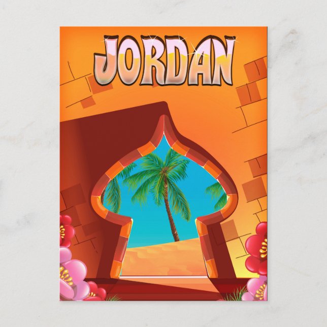 Reiseplakat des Jordan Palace Postkarte (Vorderseite)