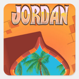 Reiseplakat des Jordan Palace Quadratischer Aufkleber