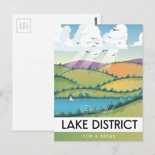 Reiseplakat des Lake District. Postkarte
