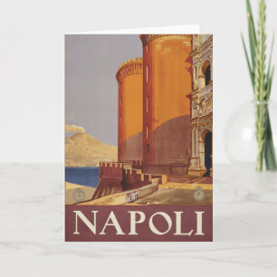 Reiseplakat des Vesuvs und der Bucht von Neapel Karte