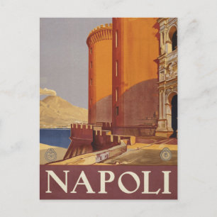 Reiseplakat des Vesuvs und der Bucht von Neapel Postkarte