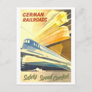 Reiseplakat Deutsche Bahn aus der Vintage-Zeit Postkarte