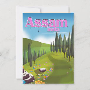 Reiseplakat-Druck Assam Indien. Einladung
