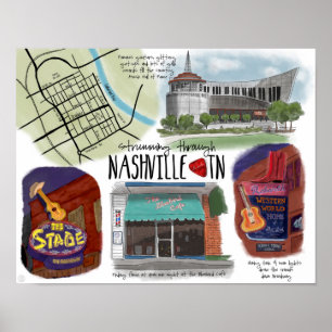 Reiseplakat: Durch Nashville, TN Poster