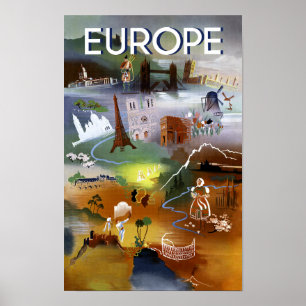 Reiseplakat Europa Poster
