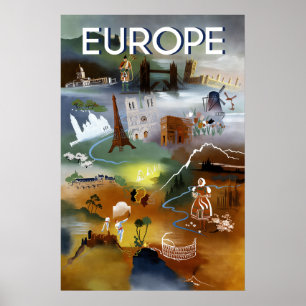 Reiseplakat Europa Poster
