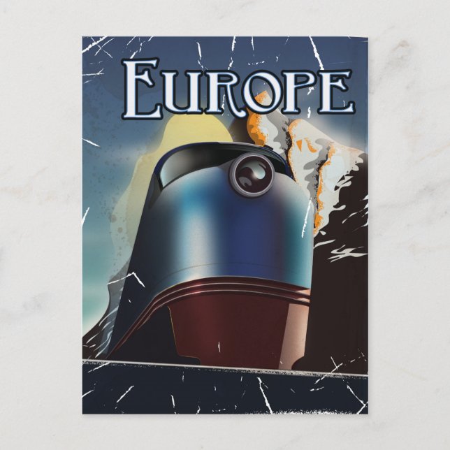 Reiseplakat Europa Postkarte (Vorderseite)