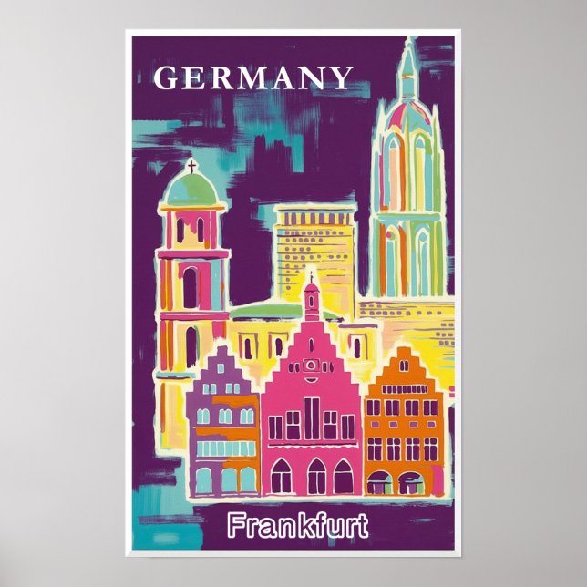Reiseplakat Frankfurt, Deutschland Poster (Vorne)