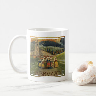 Reiseplakat für Abruzzo, Italien im Vintage-Stil. Kaffeetasse