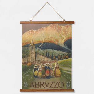 Reiseplakat für Abruzzo, Italien im Vintage-Stil. Wandteppich Mit Holzrahmen