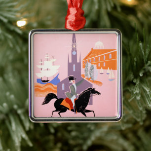 Reiseplakat für Allegheny Airlines nach Boston Ornament Aus Metall