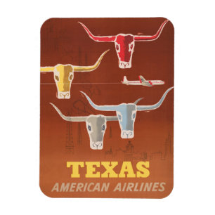 Reiseplakat für American Airlines nach Texas Magnet