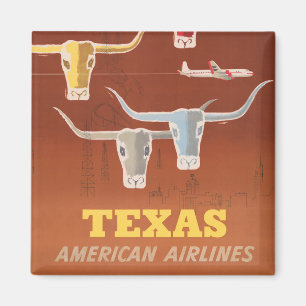 Reiseplakat für American Airlines nach Texas Magnet